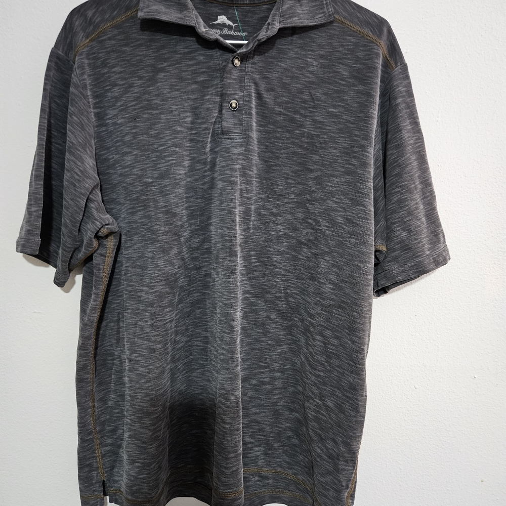 Tommy Bahama Men's Gray Heather Polo Shirt Size Medium